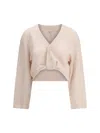 R13 Ribbed Button Cardigan In Pink