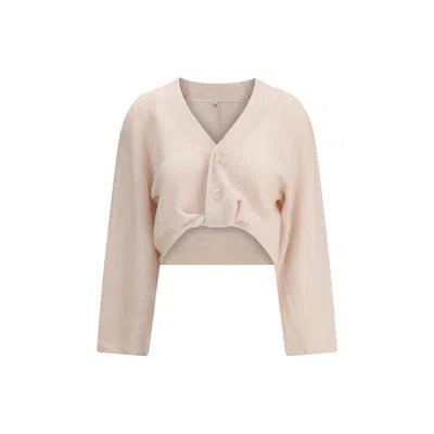 R13 Cashmere Draped Cardigan In Nude