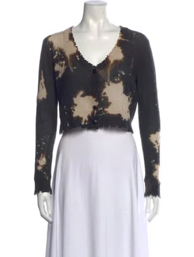 Pre-owned R13 Cashmere Floral Print Sweater In Black