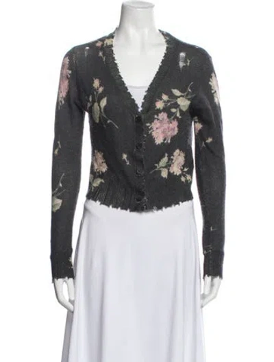 Pre-owned R13 Cashmere Floral Print Sweater In Blue