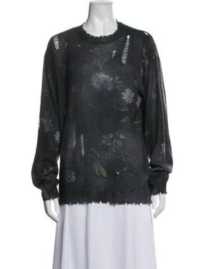 Pre-owned R13 Cashmere Floral Print Sweater In Grey