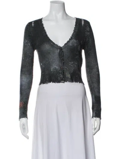 Pre-owned R13 Cashmere Floral Print Top In Black