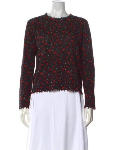 Pre-owned R13 Cashmere Graphic Print Sweater In Black