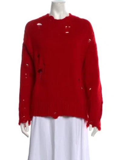 Pre-owned R13 Cashmere Graphic Print Sweater In Red