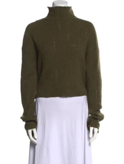 Pre-owned R13 Cashmere Mock Neck Sweater In Green