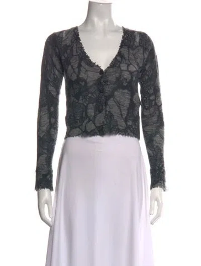 Pre-owned R13 Cashmere Patterned Top In Black