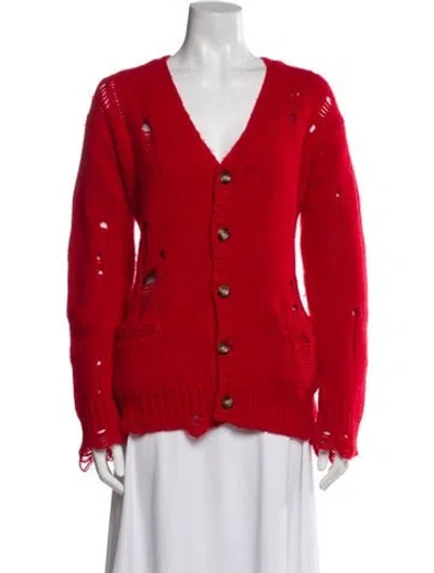 Pre-owned R13 Cashmere V-neck Sweater In Red