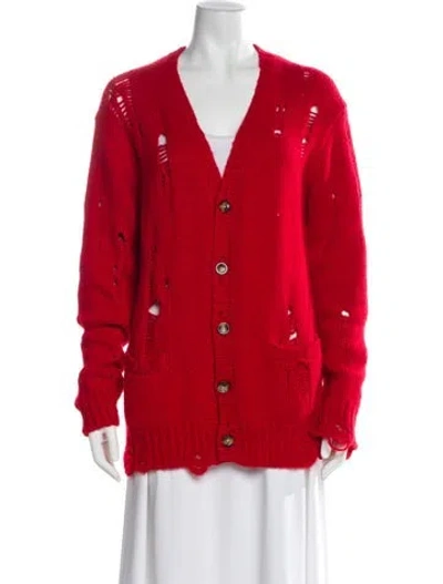 Pre-owned R13 Cashmere V-neck Sweater In Red