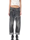 R13 Cross Over Jeans In Leyton Black