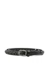 R13 Chain-embellished Leather Belt In Black