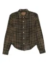 R13 Check-pattern Buttoned Shirt In Green
