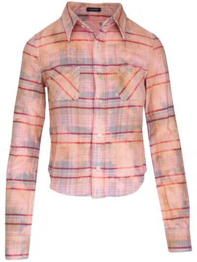 R13 Check-print Shirt In Pink