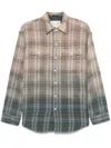 R13 Plaid Shirt Bleached In Brown
