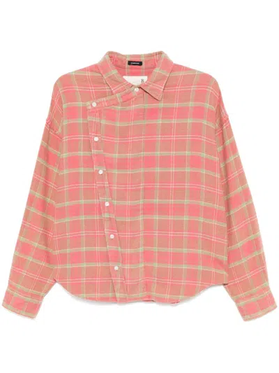 R13 Checked Shirt In Pink