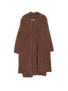 R13 Check-pattern Double-breasted Coat In Brown