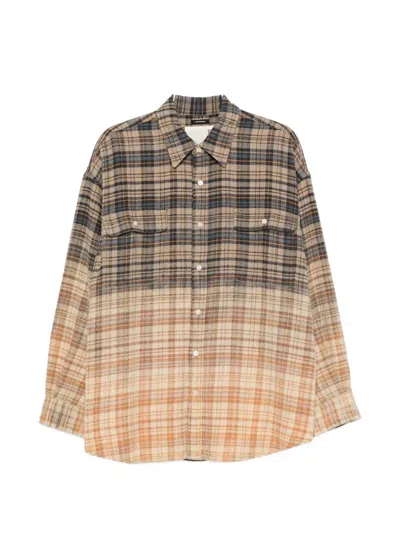 R13 Check-pattern Shirt In Multi