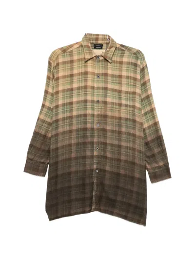 R13 Check-print Distressed-effect Shirt In Multi
