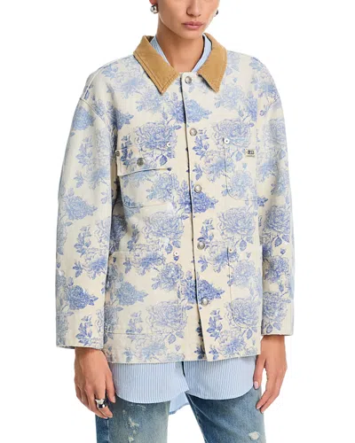 R13 Chore Cotton Canvas Jacket In Blue