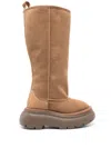 R13 Brown Tall Chunky Shearling Boots In 褐色