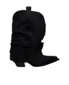 R13 Chunky Sleeve Cowboy High-heeled Boots In Black