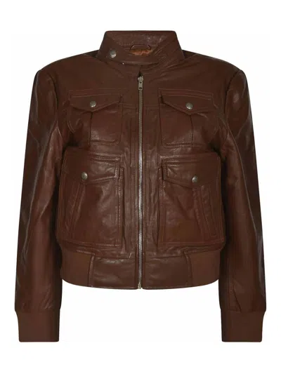 R13 Coat In Brown