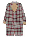R13 Plaid Coat In Multi