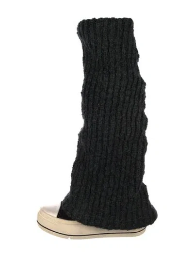 Pre-owned R13 Colorblock Pattern Sock Boots In Black