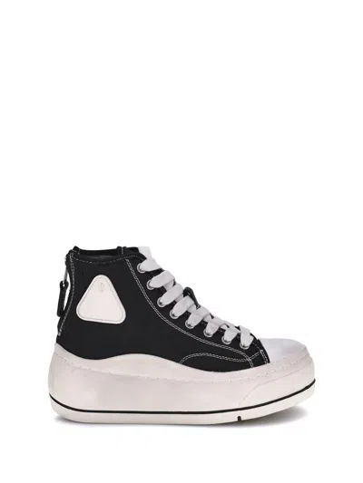 R13 Colorblock Platform High-top Sneaker In Black