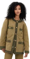 R13 Cord Trimmed Barn Jacket Dusky Tan Brown In Brown