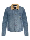 R13 Corduroy-collar Denim Jacket In Blue