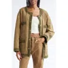 R13 Corduroy Trimmed Chore Jacket In Green