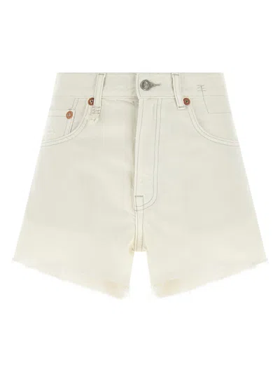 R13 X-bf Destroyed Frayed Shorts In White
