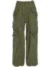 R13 Khaki Cropped Cargo Trousers In Green