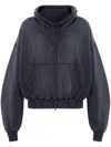 R13 Faded Drawstring Hoodie In Blau