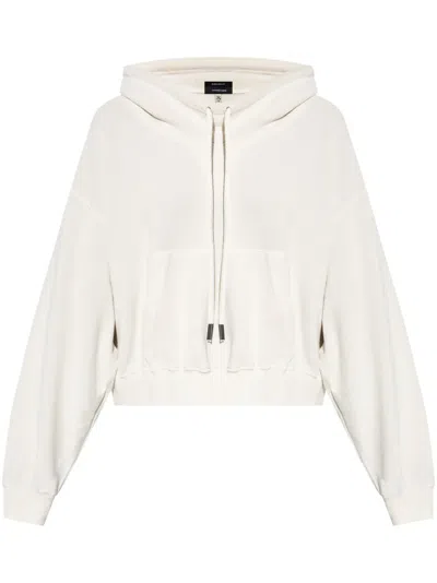 R13 Funnel Neck Cropped Popover In Ecru In White