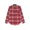 R13 Frayed Check-pattern Shirt In Red