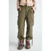 R13 Khaki Cropped Cargo Trousers In Green