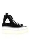 R13 Black Courtney Platform High Top Sneakers In White