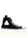 R13 Black Courtney Platform High Top Sneakers In White/black
