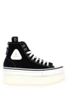 R13 Black Courtney Platform High Top Sneakers In White/black