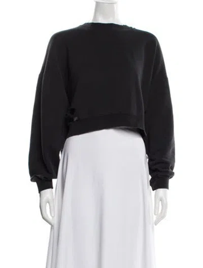 Pre-owned R13 Crew Neck Long Sleeve Crop Top In Black