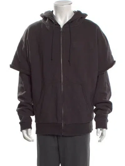 Pre-owned R13 Crew Neck Long Sleeve Hoodie In Gray