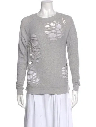 Pre-owned R13 Crew Neck Long Sleeve Sweatshirt In Gray