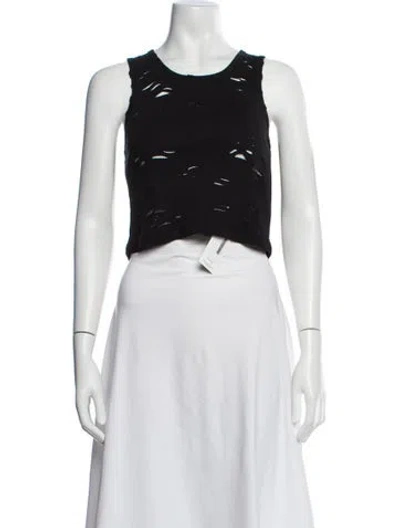 Pre-owned R13 Crew Neck Sleeveless Crop Top In Black