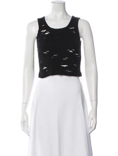 Pre-owned R13 Crew Neck Sleeveless Crop Top In Black