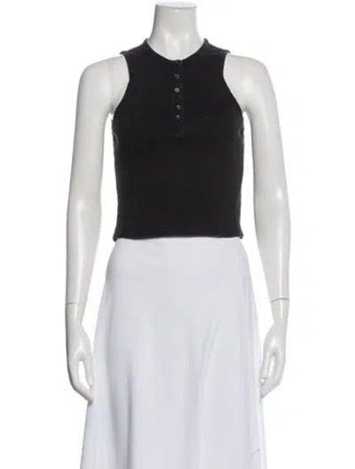 Pre-owned R13 Crew Neck Sleeveless Crop Top In Gray
