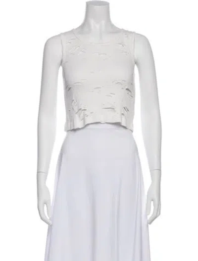 Pre-owned R13 Crew Neck Sleeveless Crop Top In White