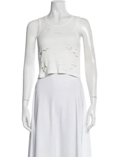 Pre-owned R13 Crew Neck Sleeveless Crop Top In White