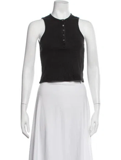 Pre-owned R13 Crew Neck Sleeveless Crop Top In White