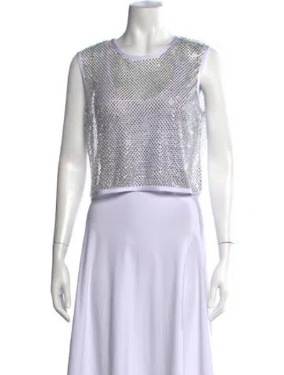 Pre-owned R13 Crew Neck Sleeveless Crop Top In White